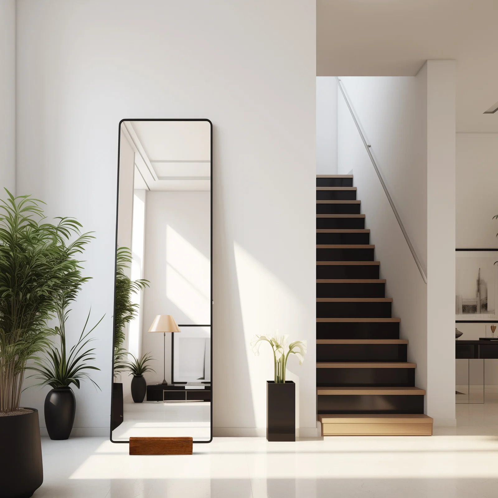 

Floor Mirror Base Wood Full Length Mirror Stand Artwork Display Support Wooden Display Rack For Home Office Decor