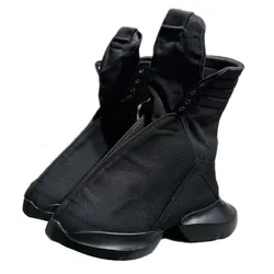 Black Man Ankle Boot Thick Bottom Men Designer Boot Zipper Male High Boots