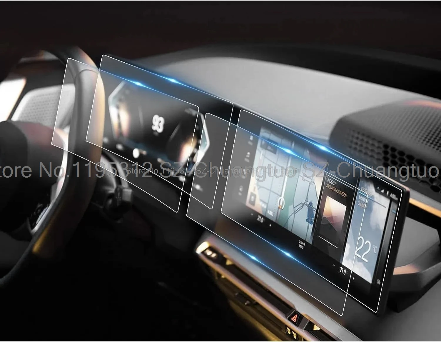 

2PCS Tempered glass Screen Protector For BMW Series 3/5/7 G70 G60 G61 i3/i4/i5/i7 X5X6 IX XM Center console GPS navigation