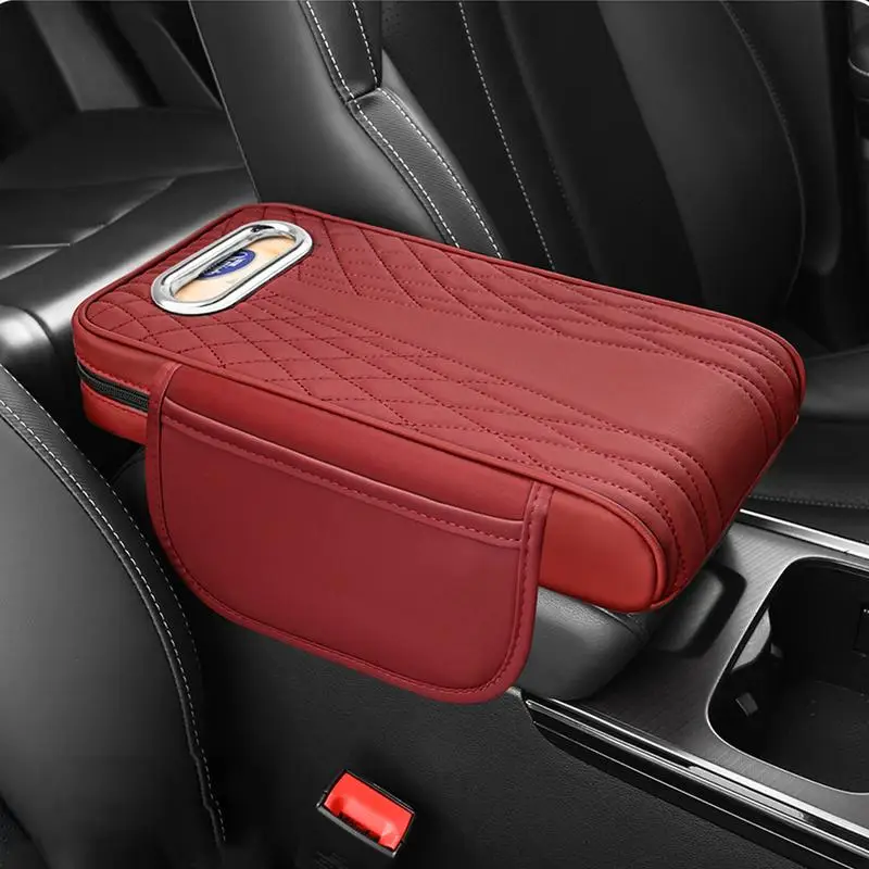 Center Console Tissue Holder Auto Console Side Extra Storage Boxes PU Leather Multifunctional Passenger Seat Side Storage With 2