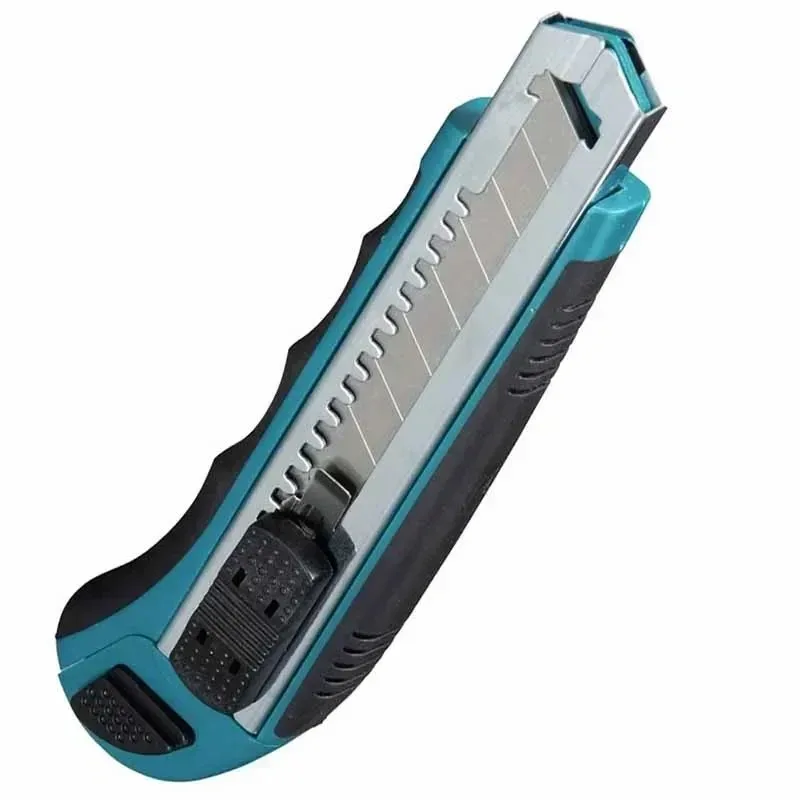 MAKITA ‎D-65713 18mm Slide Lock Snap Off Knife Total 8 Blades Retractable Extra Blades Comfortable Rubber Handle Knife