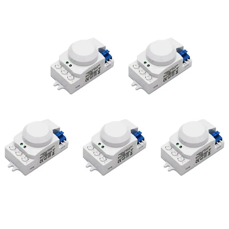 

5X 5,8 ГГц система светодиодная микроволновая печь 360-градусный датчик движения переключатель света детектор движения тела, белый-AT36