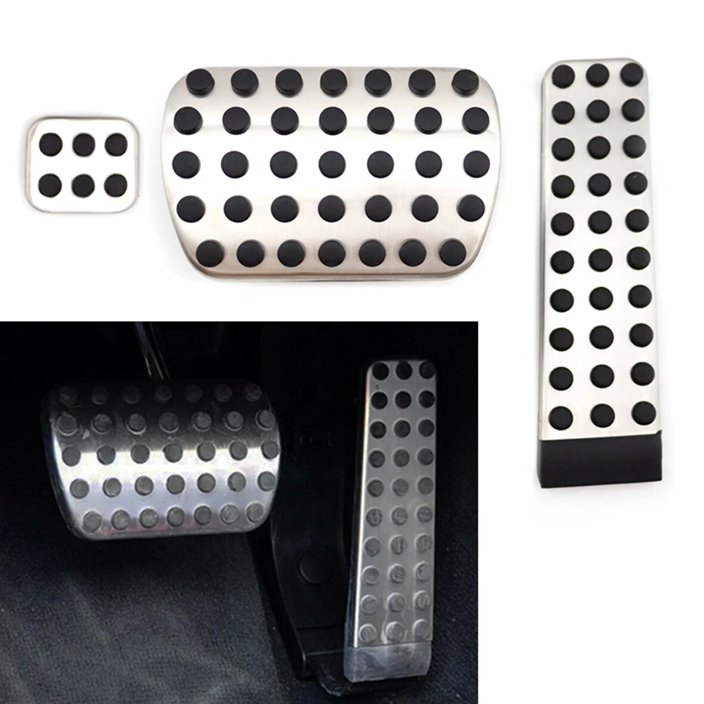 3Pcs/Set Aluminium Auto Gas Brake Rest Pedal Pad Cover Kits For Mercedes-Benz AT S E SL SLK W124 CL CLK G R Class