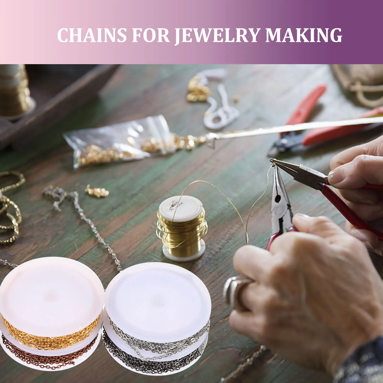 1 set Flat Pressing Cross Chain Jewelry Making DIY Chains Iron Alloy Necklace Bracelet Earring Kit Lobster Clasps Jump Rings
