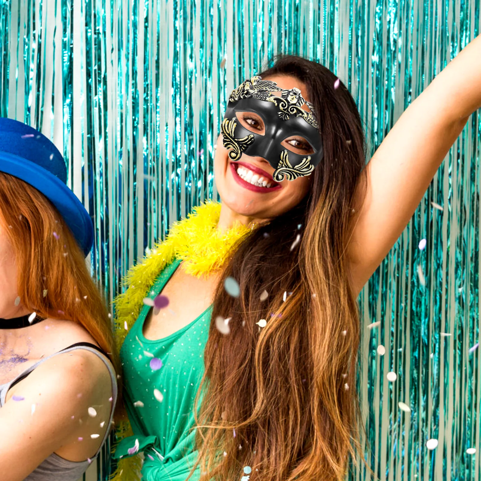 

Half Face Mask Halloween Costume Masquerade Prom Creative Decorative Plastic War Theme Party