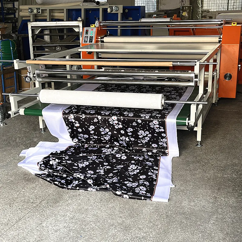 1.2m Rotary Heat PressHeating Roll to Roll Automatic Sublimation Transfer for Polyester Garment Sportswear T-Shirt Home Textile