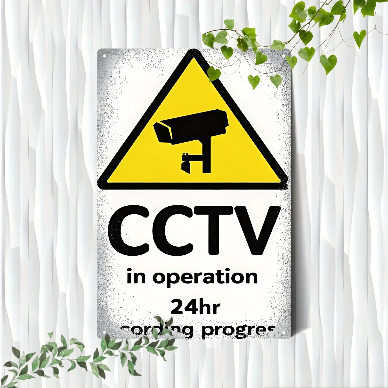 []1 Aluminum Sign CCTV Monitoring 24-Hour Recording Tin Decorative Core Word Key Selling Point Warning Sign Suitable for Indo