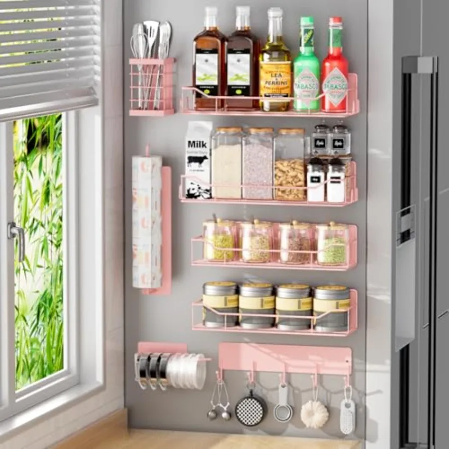 Magnetic Refrigerator Spice Organizer Basket