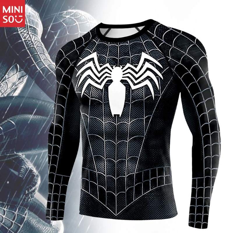 

Miniso Marvel Spider Web Shirt | Men's Workout Tee, Short Long Sleeve Training Top