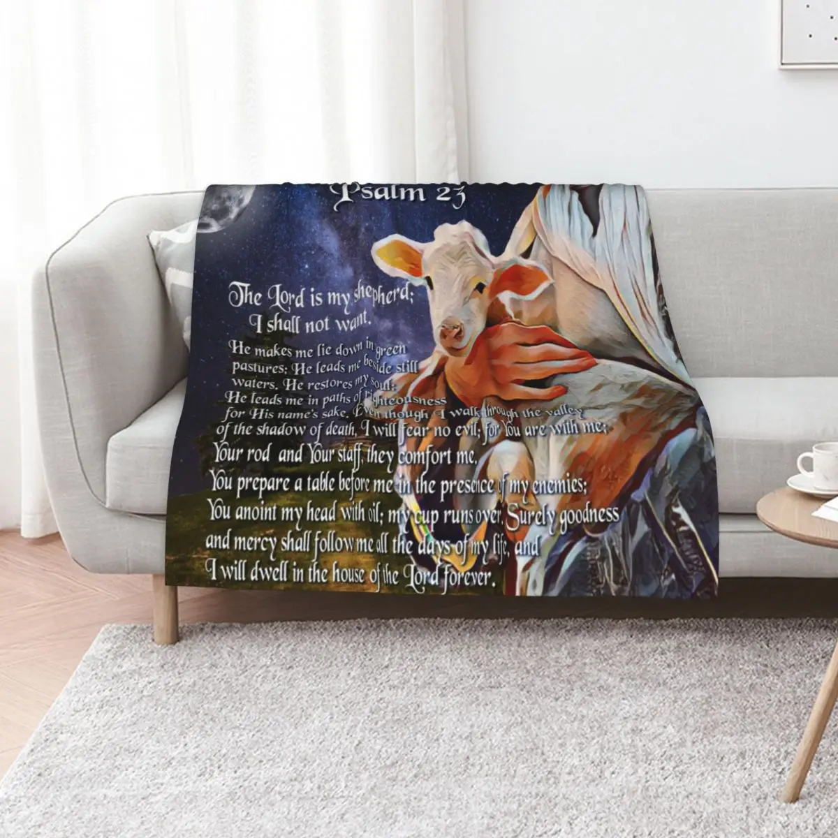 

Psalm 23 Bible Verse Throw Blanket Decorative Sofa Personalized Gift Soft Beds sofa bed Blankets