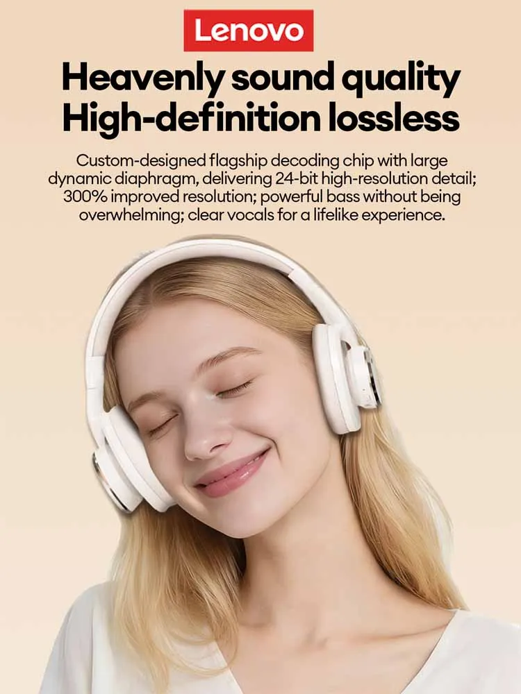 Originele Lenovo Gaming over-ear headset Draadloze Bluetooth 6.0-oortelefoon Opvouwbare sport-over-ear-hoofdtelefoon HD Mic Geschenken LS116 - afbeelding 2