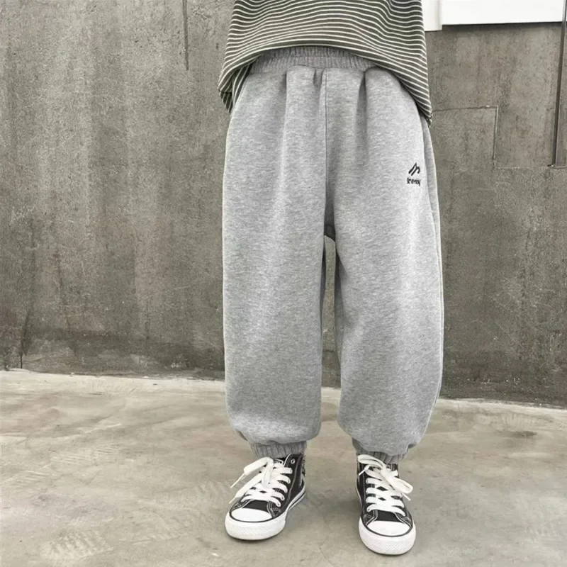 Autumn Kids Casual Letter Sweatpants for Boys Ankle Length Harem Pant 3+y Young Child Clothes Thin Elastic Waist Sporty Trousers