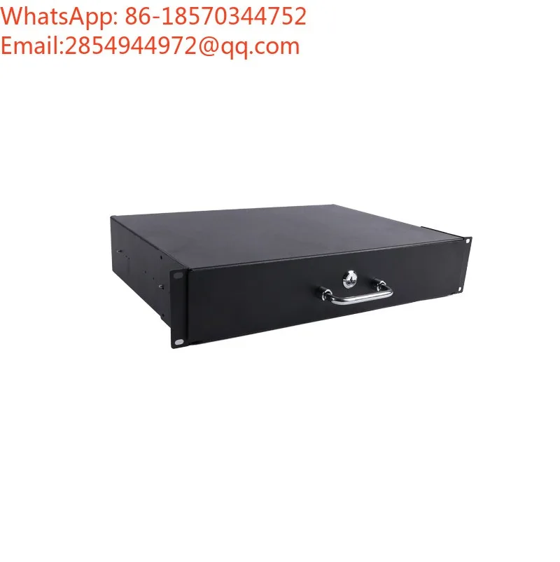 2U3U Cabinet Rail Drawer, Black Aviation Case Drawer Accessory