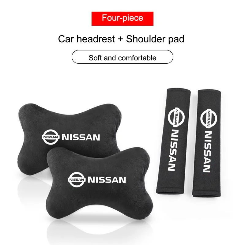 Car Neck Pillow Car Interior suit seat belt pad Headrest cover handle cover For Nissan Juke Qashqai Sentra Patrol Navara X-Trail