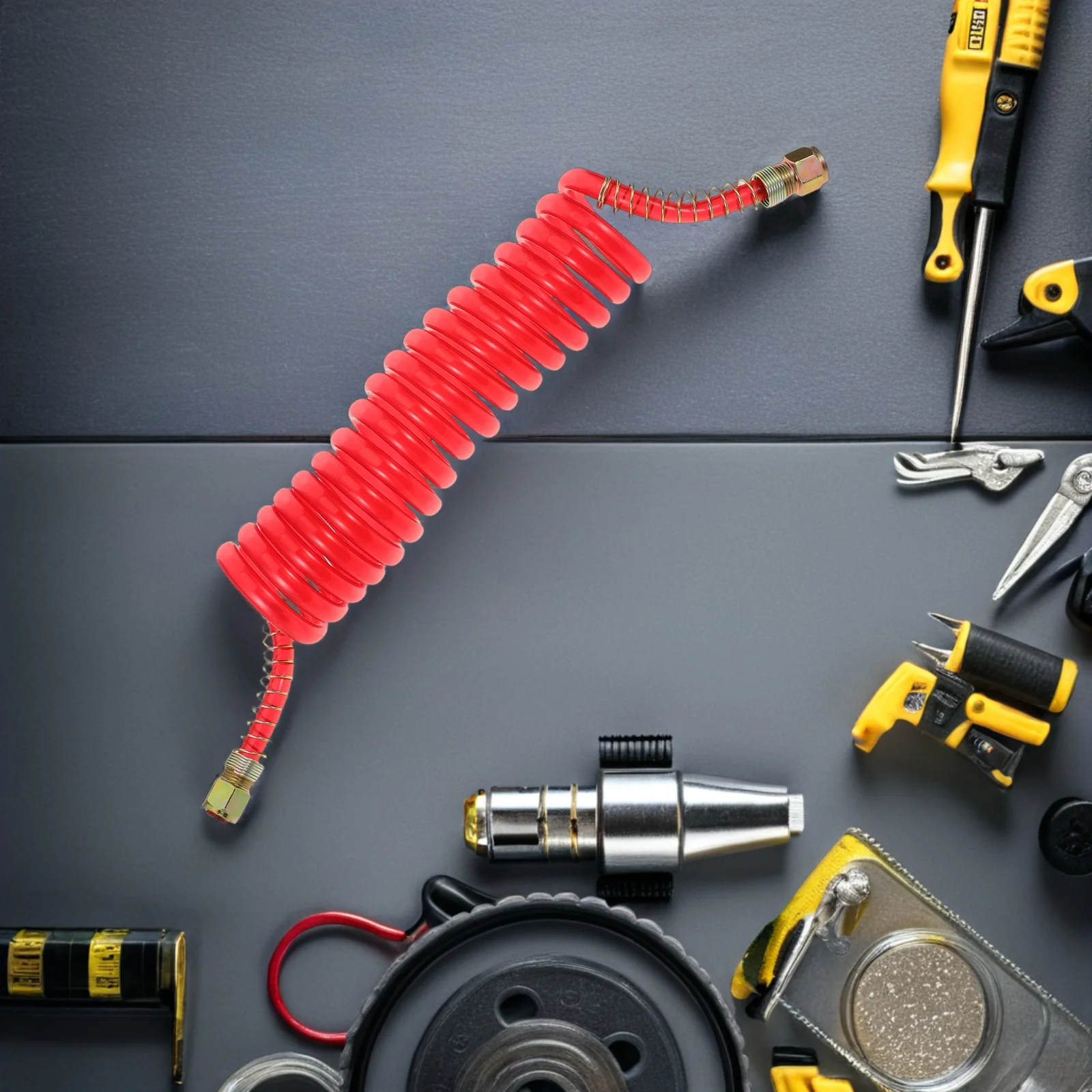 

13.12Ft Brake Cooling Hose Semi Trucks Pu Coiled Water Hose Heavy Duty Flexible Trailer Brake System Cooling Solution Auto