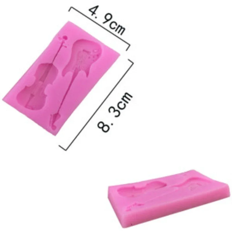 Violin Guitar Silicone Fondant Molds Cake Decorating Tools Kitchen Baking Candy Clay Cupcake Chocola