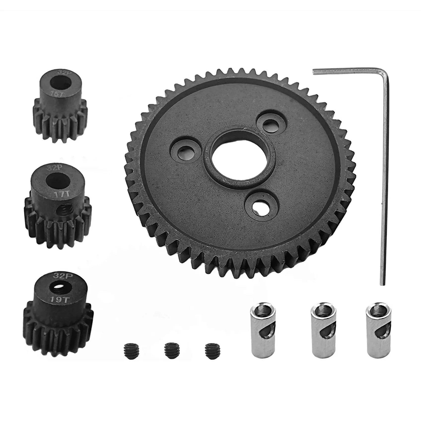 Engranaje recto Rc Metal Steel 54T 32P con juegos de engranajes de piñones 15T/17T/19T reemplazar 3956 para Traxxas Slash 4x4 4WD/2WD/VXL Rally/estampado