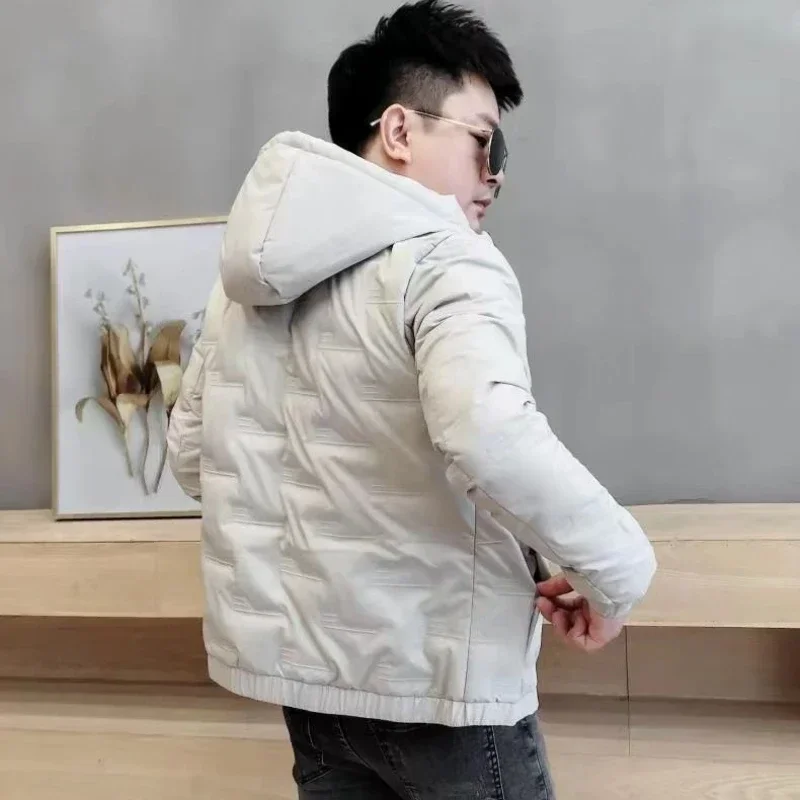 Hooded Padding Down Jackets For Men Man Padded Coat Parkas Short Korean Luxury Clothing Style Heavy Offers Wholesale Cold