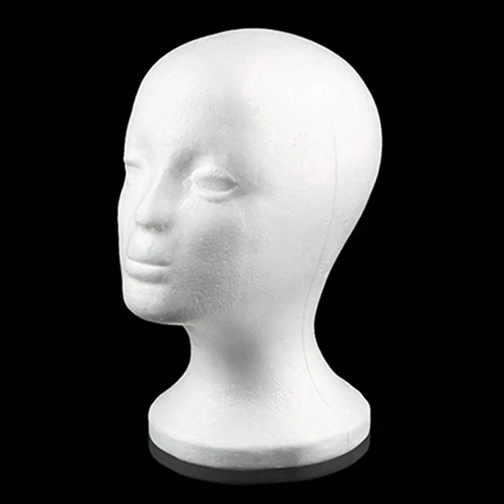 Female Head Model Foam Mannequin Head Hats Glasses Wigs Display Stand for Home Salon Store