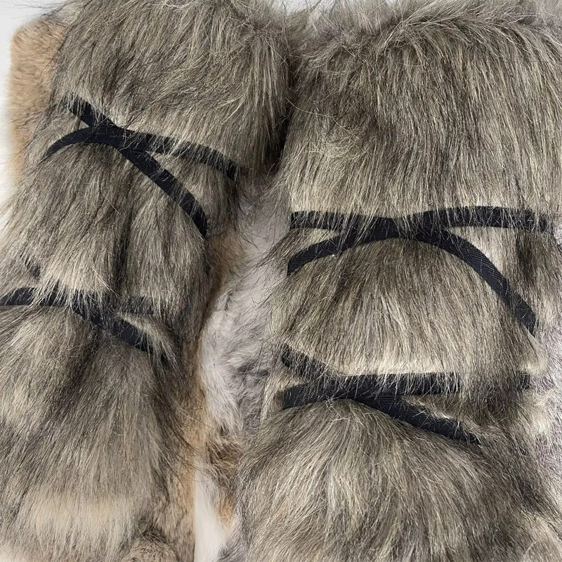 Medieval Viking Imitation Fur Wrist Guards Scarves Vikings Knight Furry Warm Boots Cover Halloween Hunter Pirate Cosplay Costume