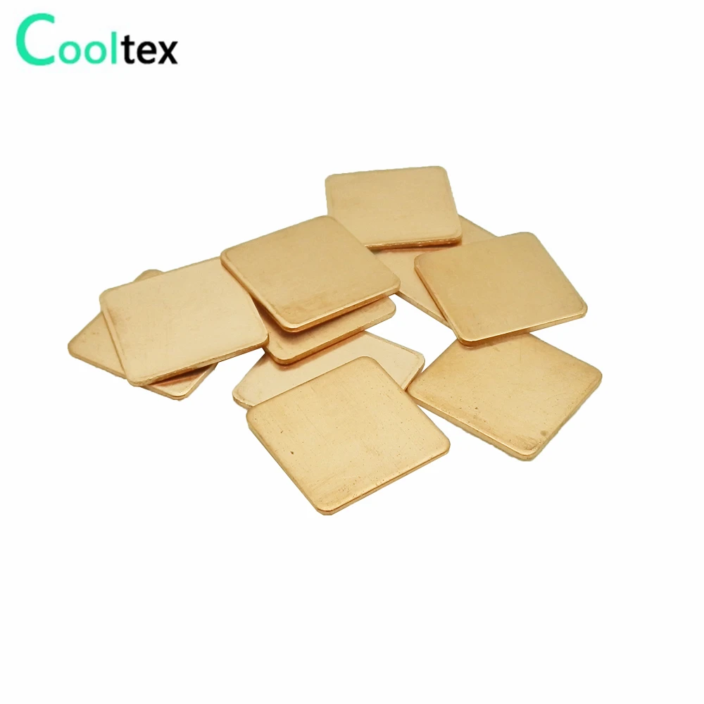 10pcs 15x15mm Copper Shim Heatsink thermal Pad Copper sheet for Laptop GPU CPU VGA Chip computer \'s component heat dissipation