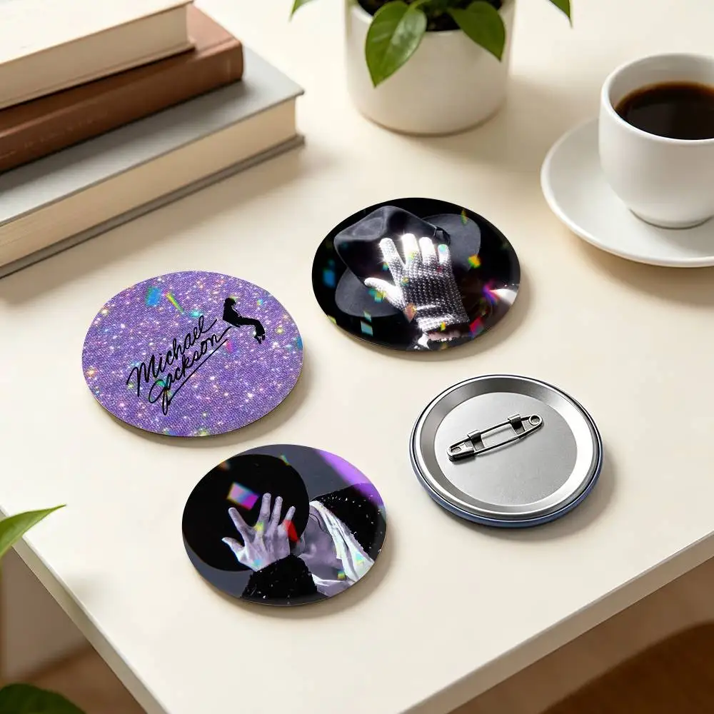 M-Michael J-Jackson K-King of Pop  25mm 32mm 44mm 58mm 75mm Brooches Badges Pins for Accessories Gift