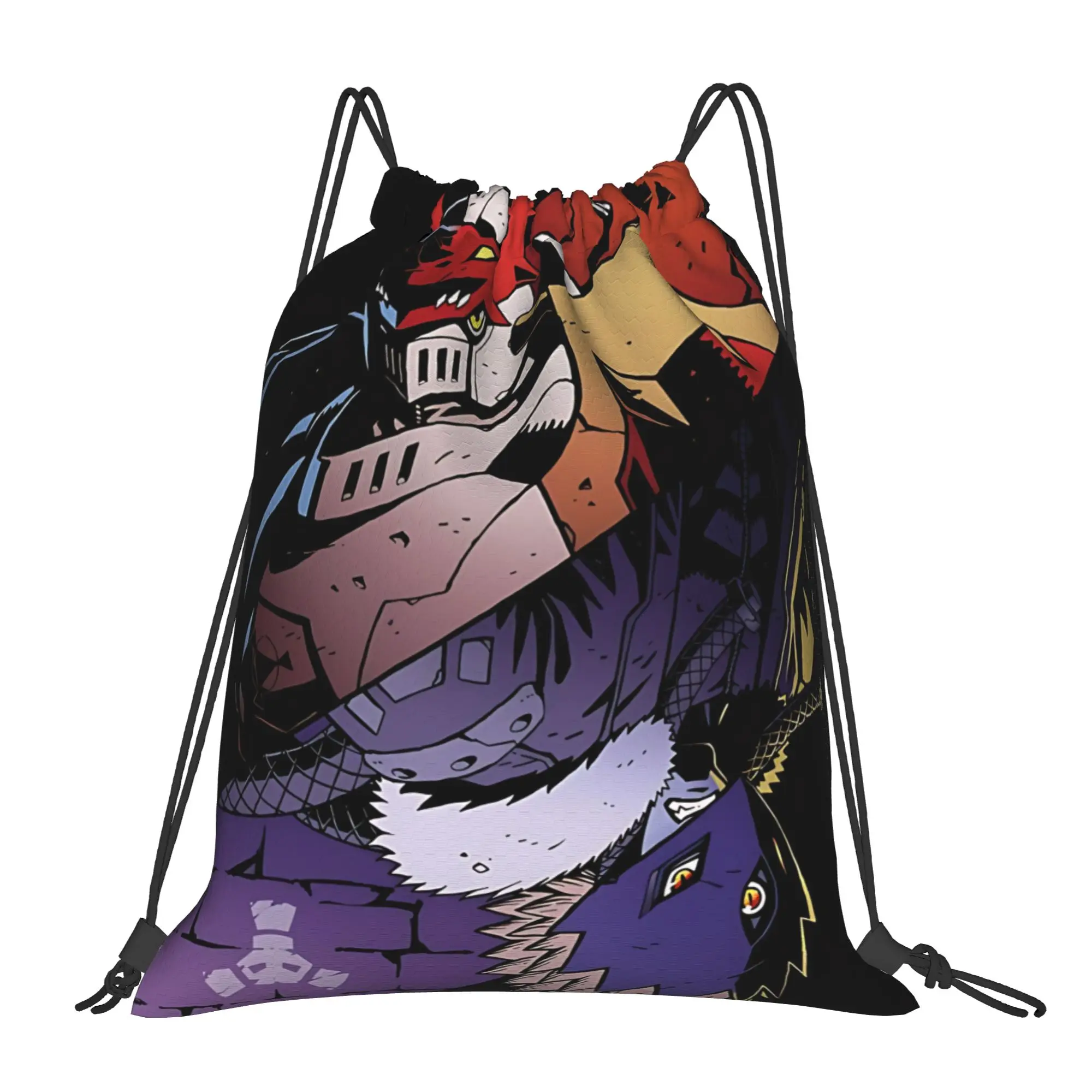 For travel Pouch Digital Monster  Kawaii Drawstring Bags Shopping Shoe Clothes Storage Multi-function Teen Portable Rucksack