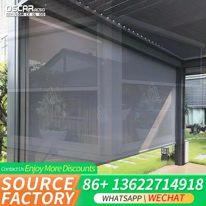 Windproof Side Zipper Track Roller Blinds with Zip Screen for Home Office Balcony Rolling Blind