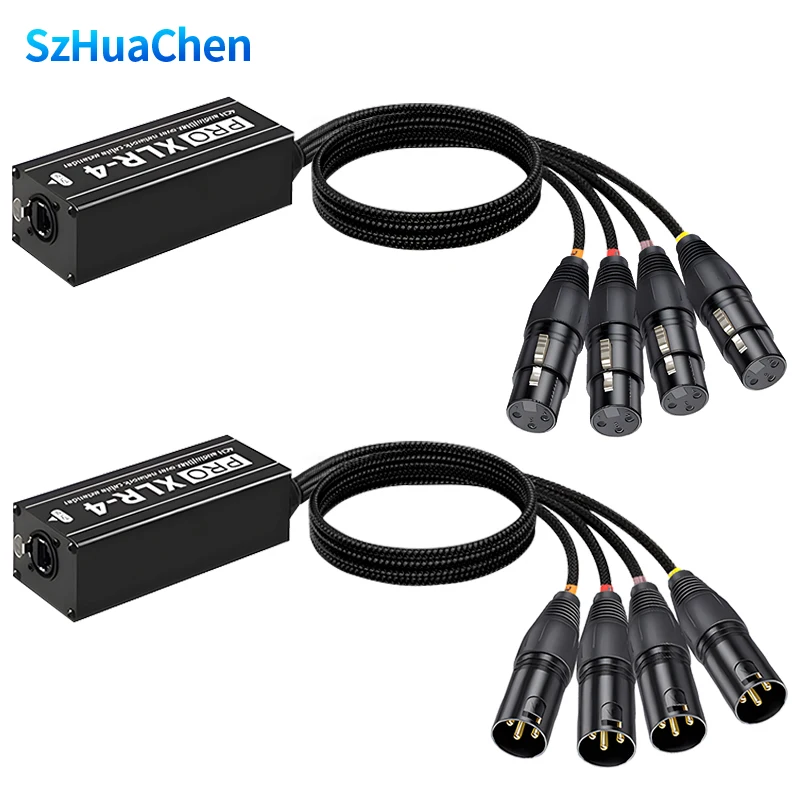 RJ45 CAT5 mit abgeschirmtem 4-Kanal-3-Pin-XLR-Stecker/Buchse, Multi-Netzwerk-Empfängerkabel für Bühnenaufnahmestudio