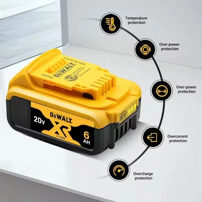 DEWALT 20V baterie 2~6AH dobíjecí lithium-iontová nabíječka baterií DCB118 Bezkartáčový elektrický šroubovák Vrtačka DCD805 elektrické nářadí - náhled 6