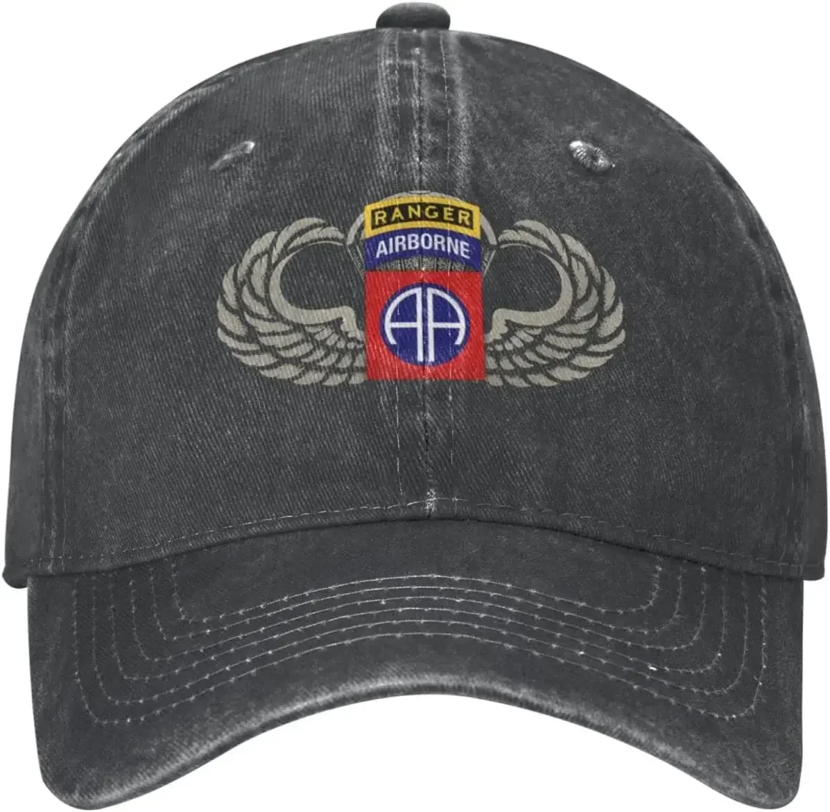 82nd Airborne Division With Ranger Cowboy Hats For Men Women, Adjustable Washed Baseball Cap