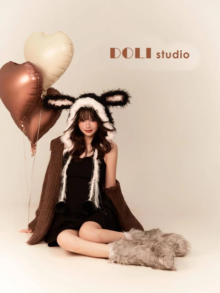 

Осенне-зимний новый стиль: одежда для фотосессий, костюм для фотосессии в студии с кроликом для создания рождественской атмосферы и красивых образов