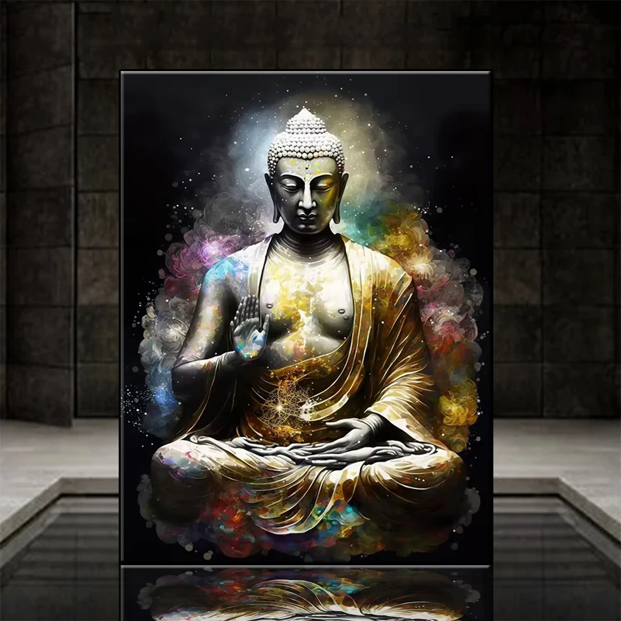 5D DIY Diamond Painting Kit New Modern Colorful Art Religious Buddha Statue Cross Stitch Diamond Embroidery Picture Mosaic Art