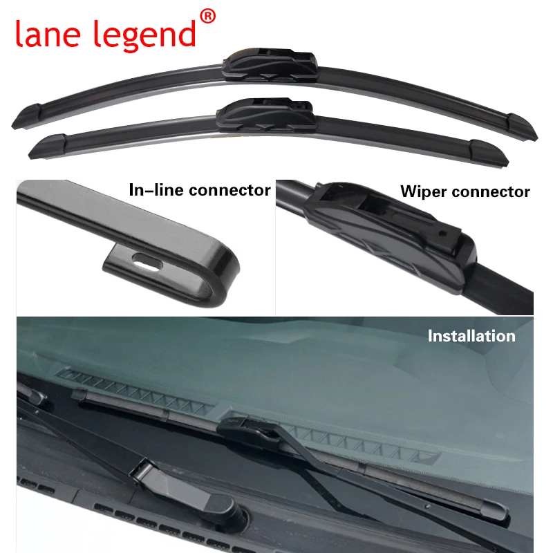 Lane Legend For Hyundai i30 I30 FD 2010-2012 Front Wiper Blades Brushes Cutter Accessories J Hook 24