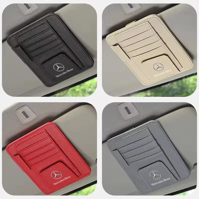 

Car PU Leather Sun Visor Sunglasses Ticket Card Storage Bag For Mercedes Benz A B C E S Class CLA CLS SLK GLA GLC GLB GLK AMG W2