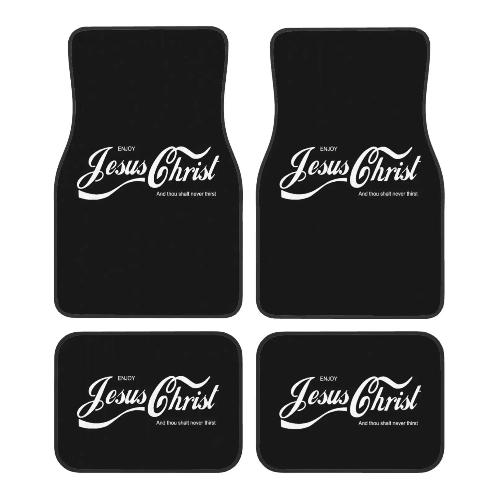 Jesus Christ Printed Pattern Car Floor Mat 4-piece Set Suitable for All Car Floor Mats Car Accessories