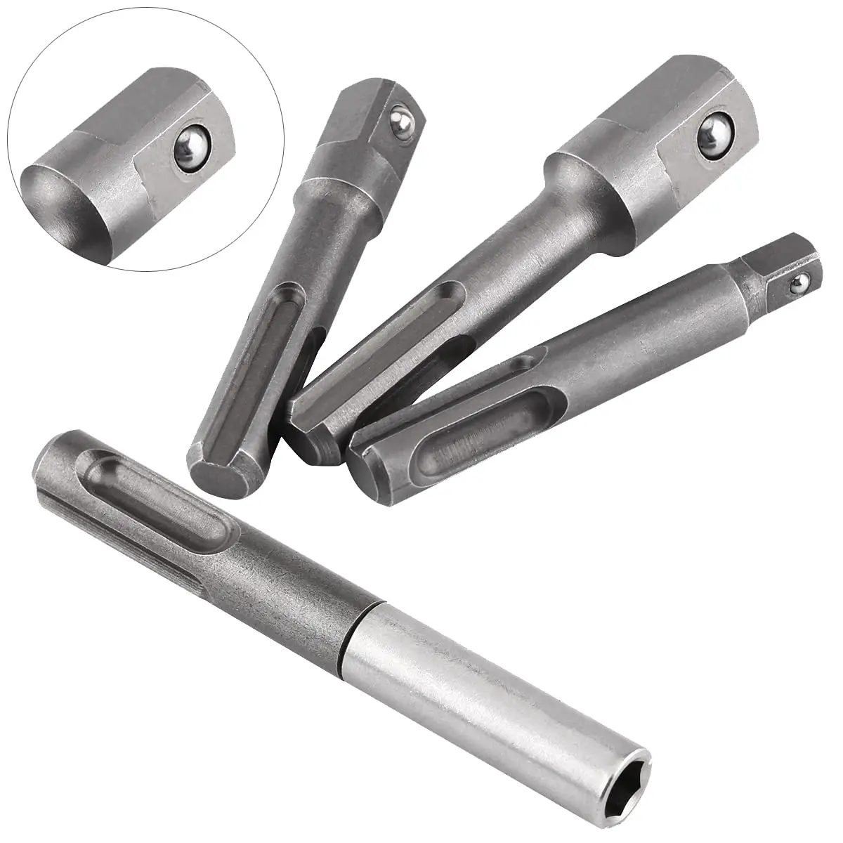 

4pcs SDS Socket Driver Set Drill Bit Adaptor 3/8" 1/4 1/2" Hex Shank Converter Impact Drill Hammer Adapter Tools Power Tool Part