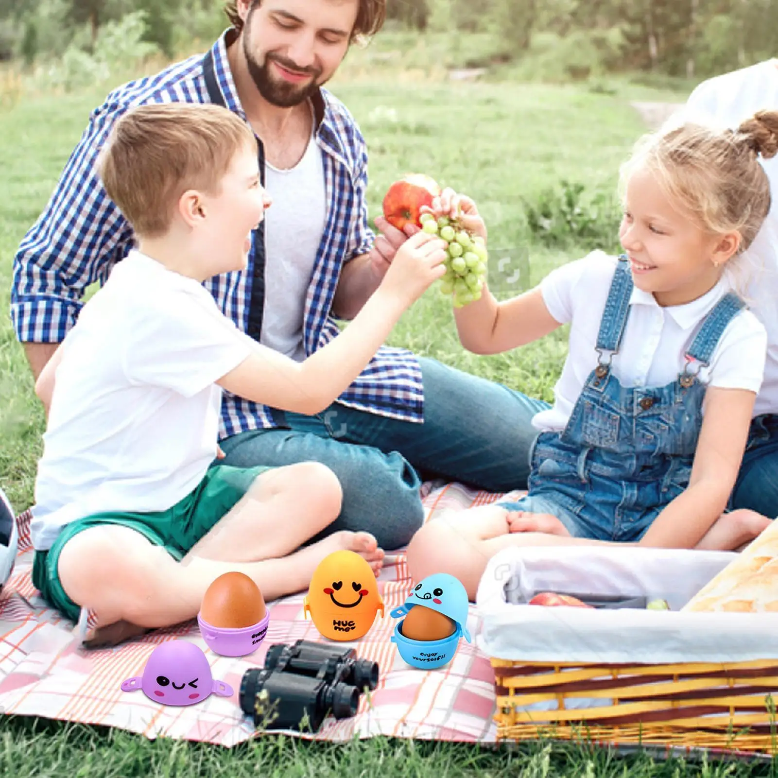 Cartoon Egg Carton Egg Holder Container Portable Lightweight Egg Case For Outdoor Camping Picnic School Commuting Kitchen Travel