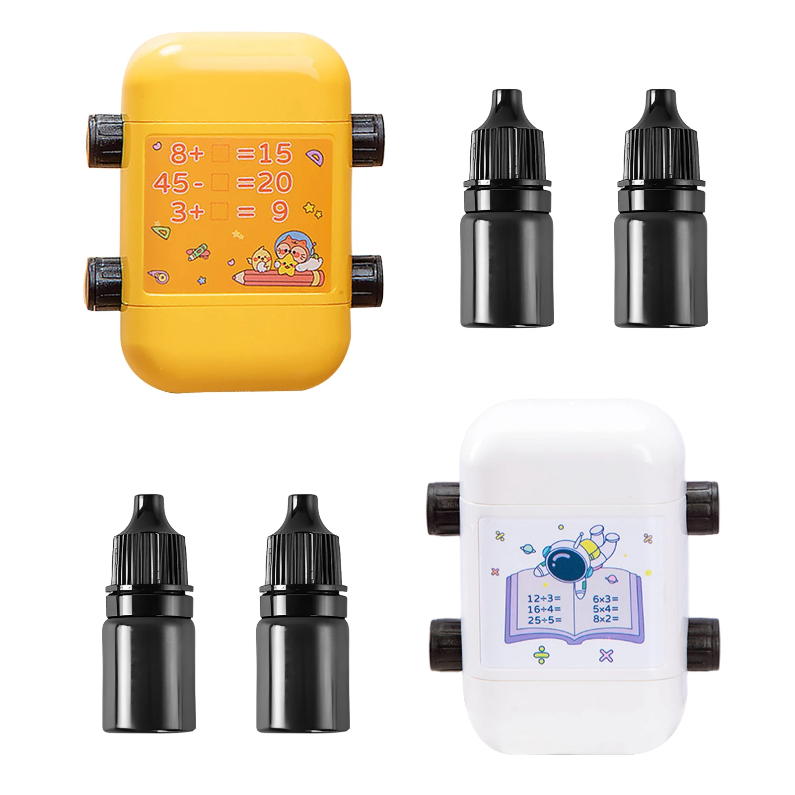 2pcs Roller Digital School With Ink Addition Home Teaching Stamp Quick Dry Boy Girl Educational Toy Double Head Lightweight