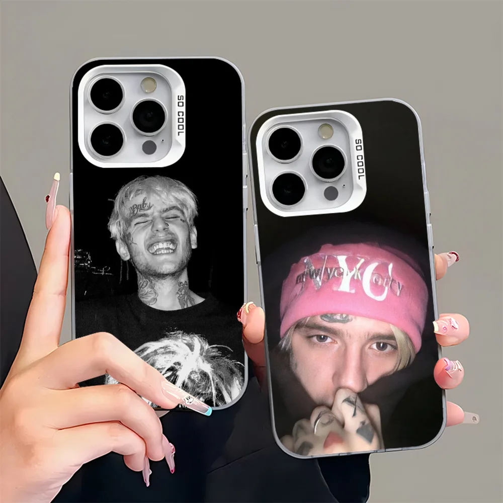 

Lil P-Peep Rapper Phone Case For iPhone 16,15,14,13,12,11,Pro,Max,Plus,Mini,XS,SE Anti Fall Gray Silver Matte Hard Bumper