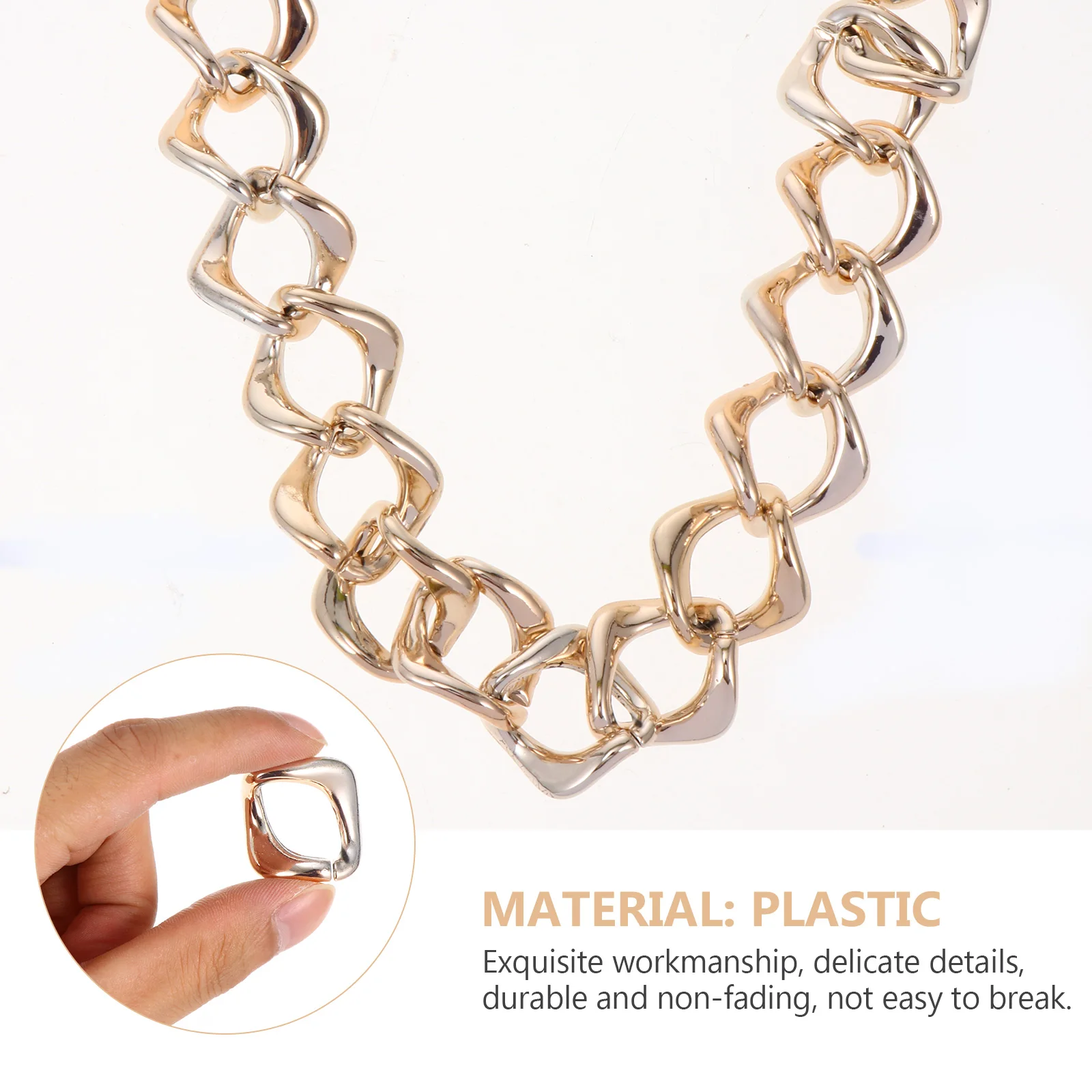 

100 Pcs The Chain Decorations Jewelry Chains Plastic Gold Label Electroplating Buckle Golden