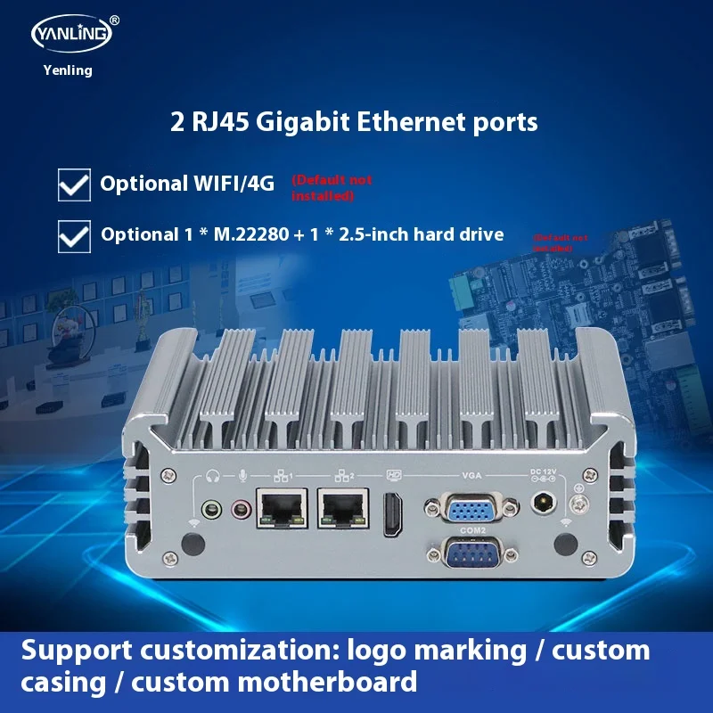 Yanling N342F Mini Industrial Computer Embedded Host With 4GB RAM Fanless AGV Support Customizable Automation In Stock