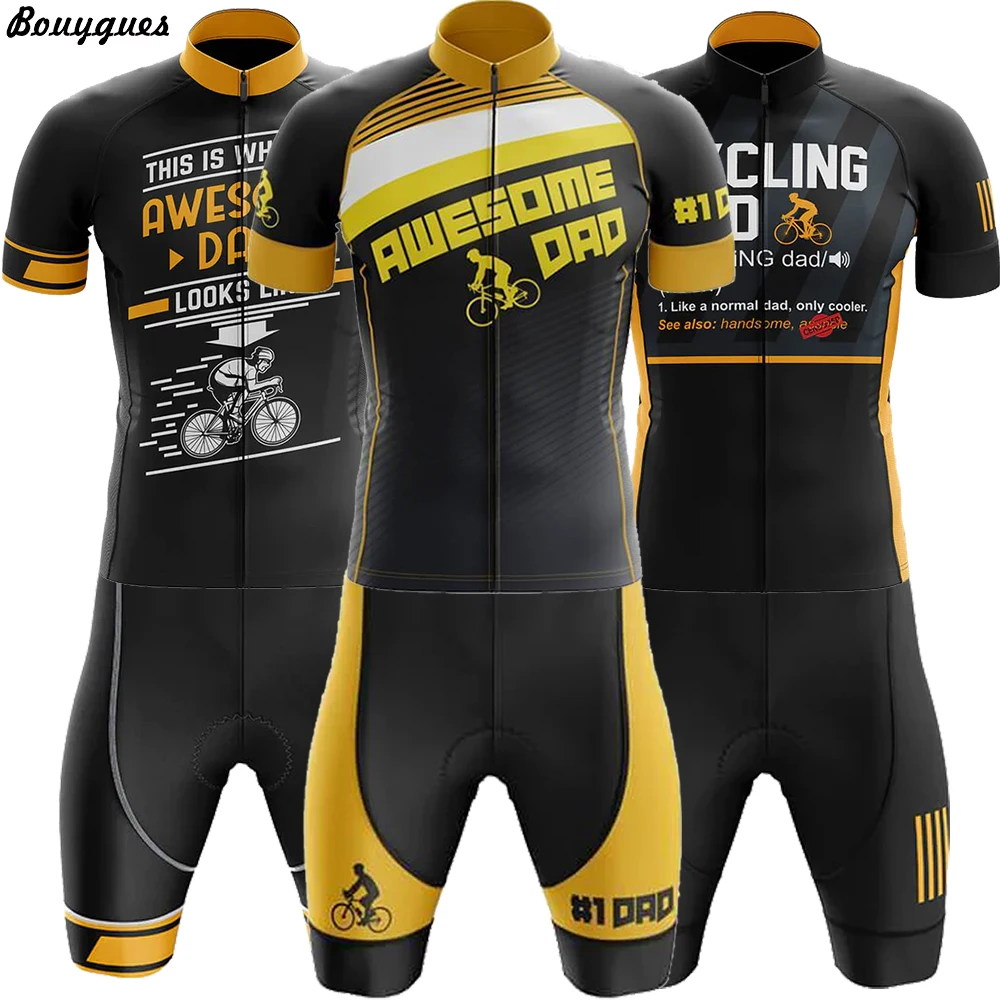 Impresionante conjunto de Jersey de Ciclismo para papá, Ropa de Ciclismo de verano, Ropa para bicicleta de montaña, uniforme, Maillot, Ropa de Ciclismo para hombre, traje de Ciclismo