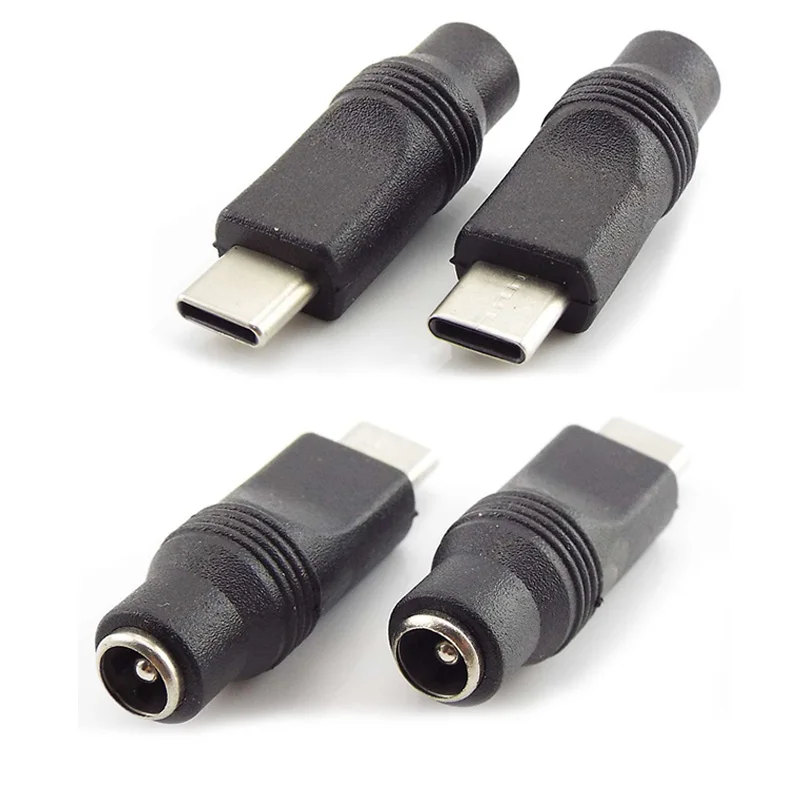 1pcs DC Power Adapter Converter Type-C USB Male To 5.5x2.1mm Female Jack Connector For Laptop Notebook Computer PC Mobile Phone