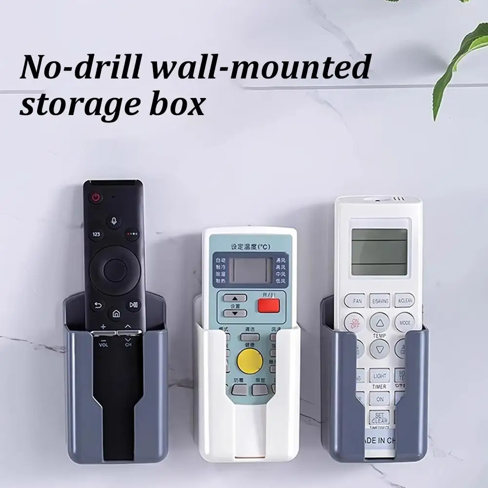 Wall Mounted Remote Control Holder Organizer Storage Box Phone Plug Stand Holder Air Conditioner Remote Holder Storage Organizer