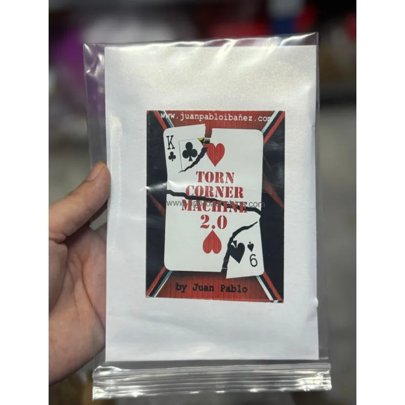 Máquina de esquina rasgada 2,0 (TCM) de Juan Pablo, truco de magia con cartas, accesorio de magos de primer plano, Tutorial de trucos de ilusión