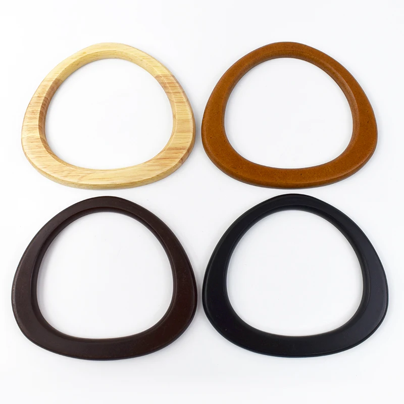 2/4Pcs Solid Wooden O Ring Bags Handle Purse Frame Woven-Bag Handles Handmade Bag Charm DIY Women's Handbag Craft Accessories