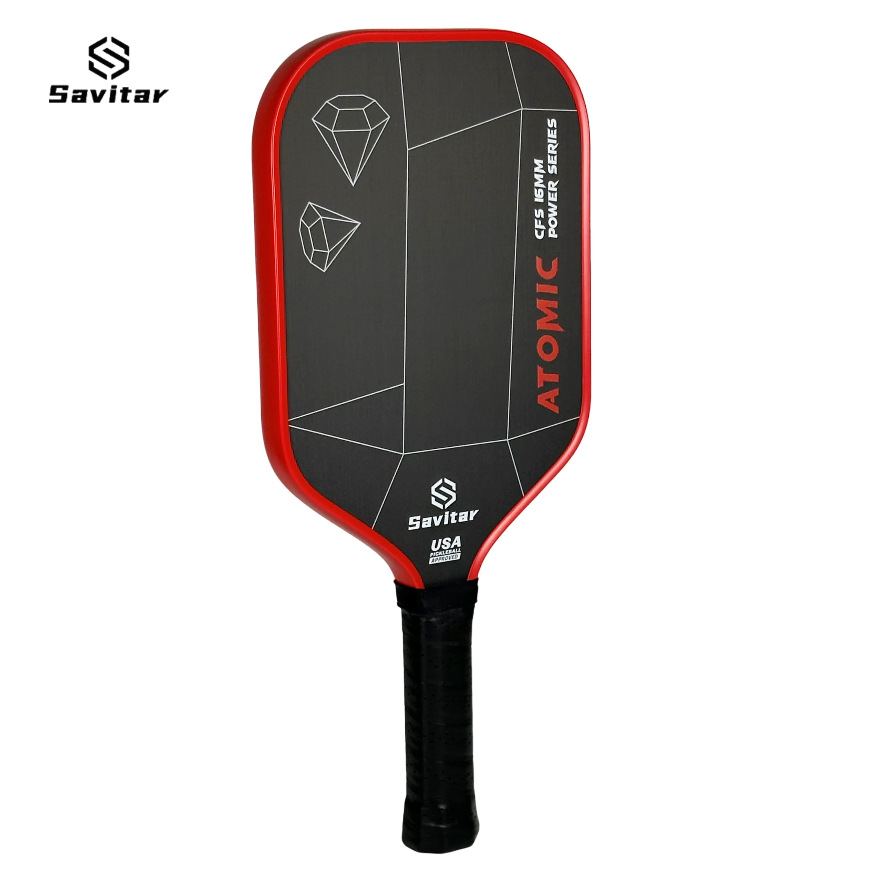 SAVITAR-ATOMIC T700 Carbon Fiber Pickleball Paddle Carbon Friction Surface Polymer Honeycomb Core Enhanced Power&Spin&Control