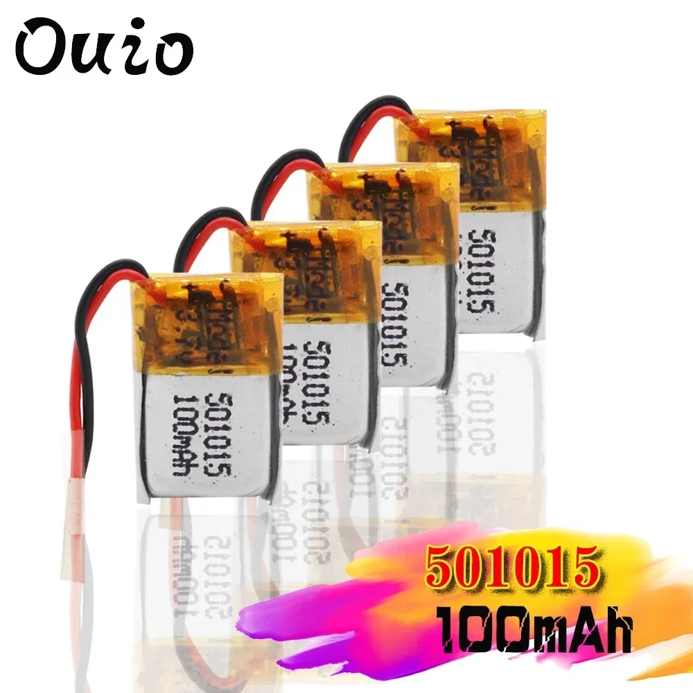 501015 100mAh 3.7V Lithium Polymer Rechargeable Battery 501015 For Bluetooth earphone Sound driving recorder mouse Toys MP3 MP4