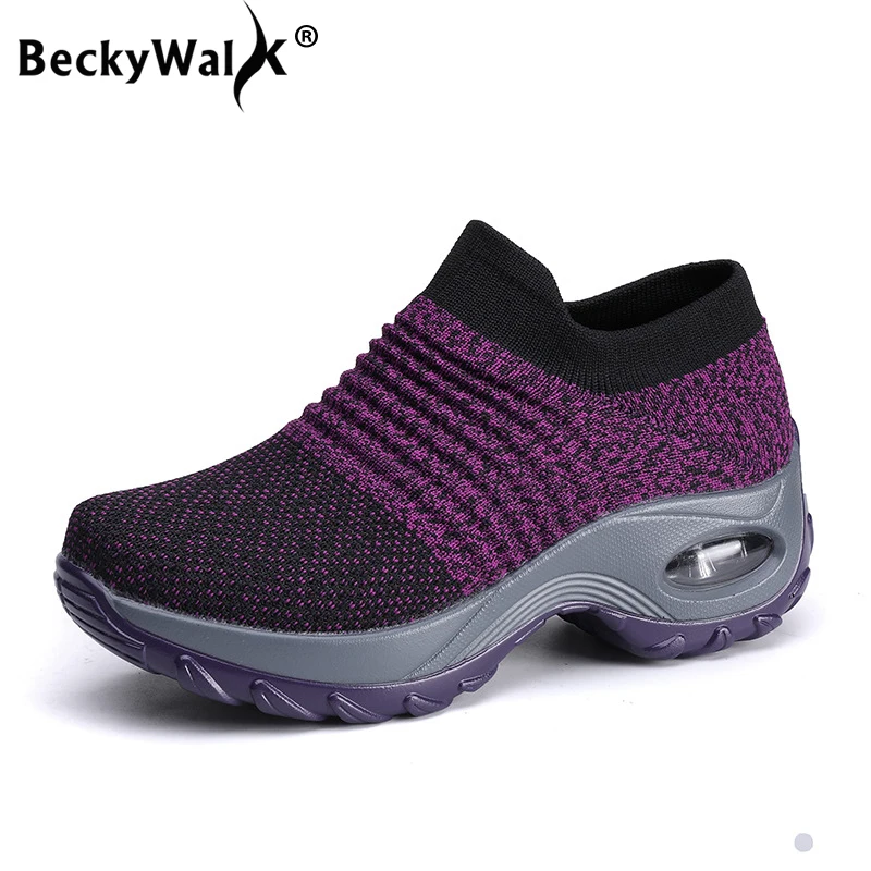 

Large Size Women Shoes Women Sneakers Slip on Platform Wedge Sneakers for Women Fashion Sock Shoes Woman Sneakers 35-42 WSH3276